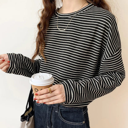 Natalia Cotton Striped Long Sleeve