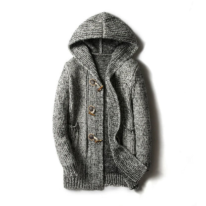 Nordic Wool Knit Hooded Cardigan