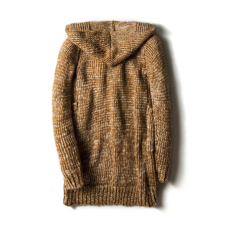 Nordic Wool Knit Hooded Cardigan