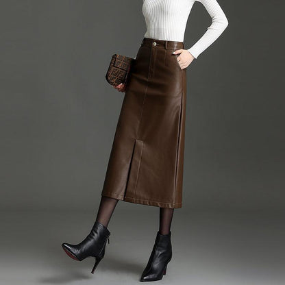 Oriana Leather Skirt