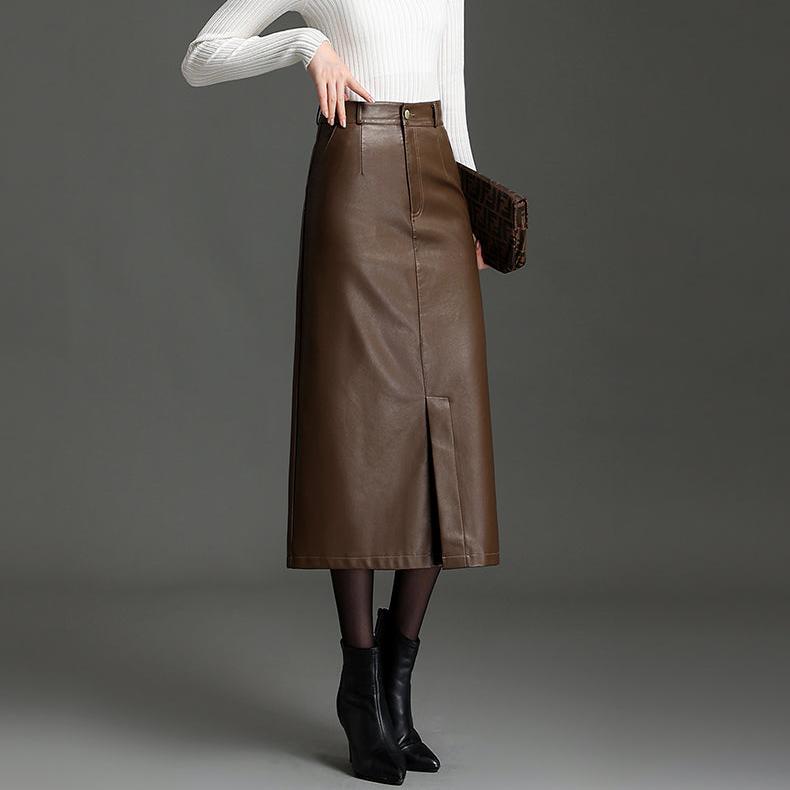 Oriana Leather Skirt