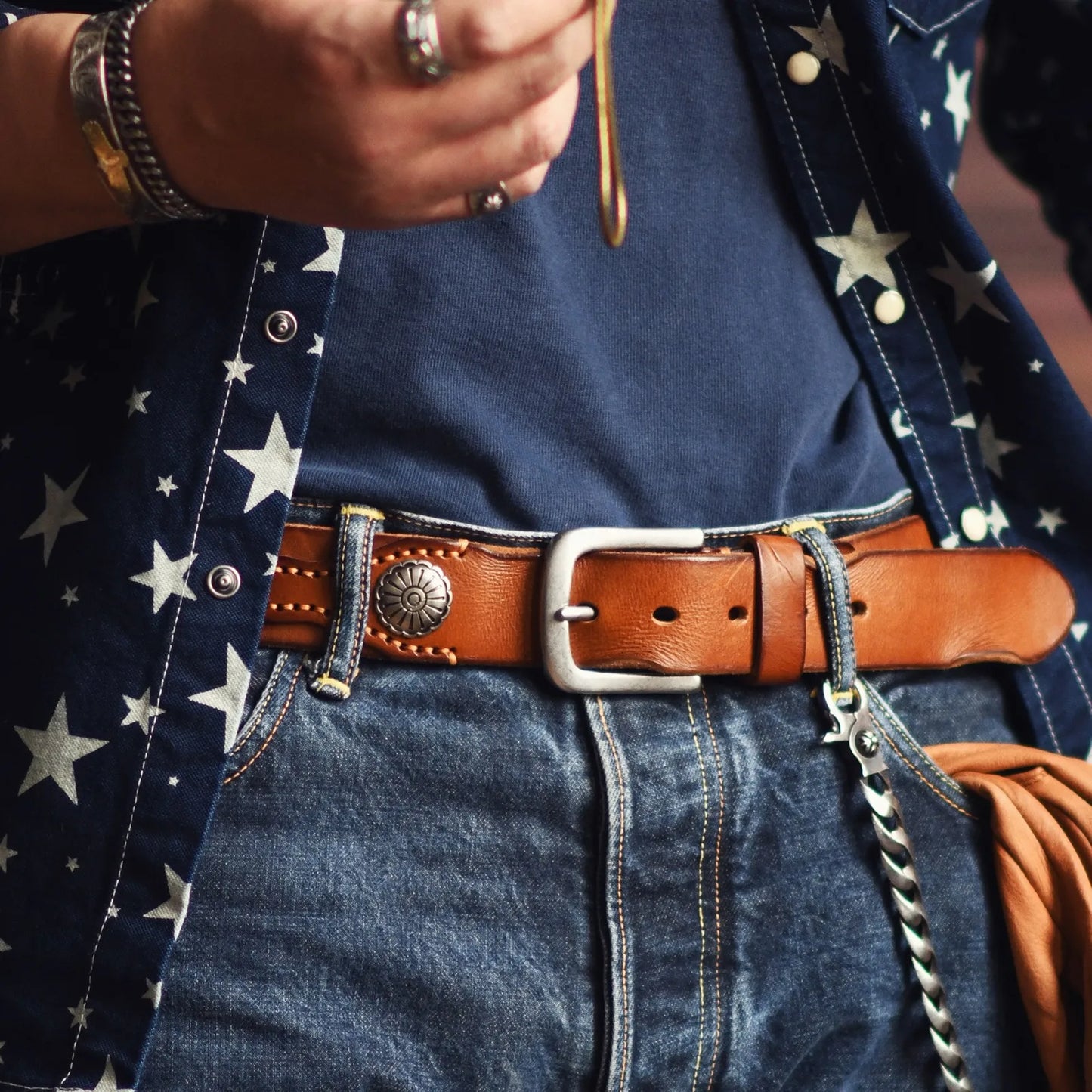 Clifford Western Cowhide Belt