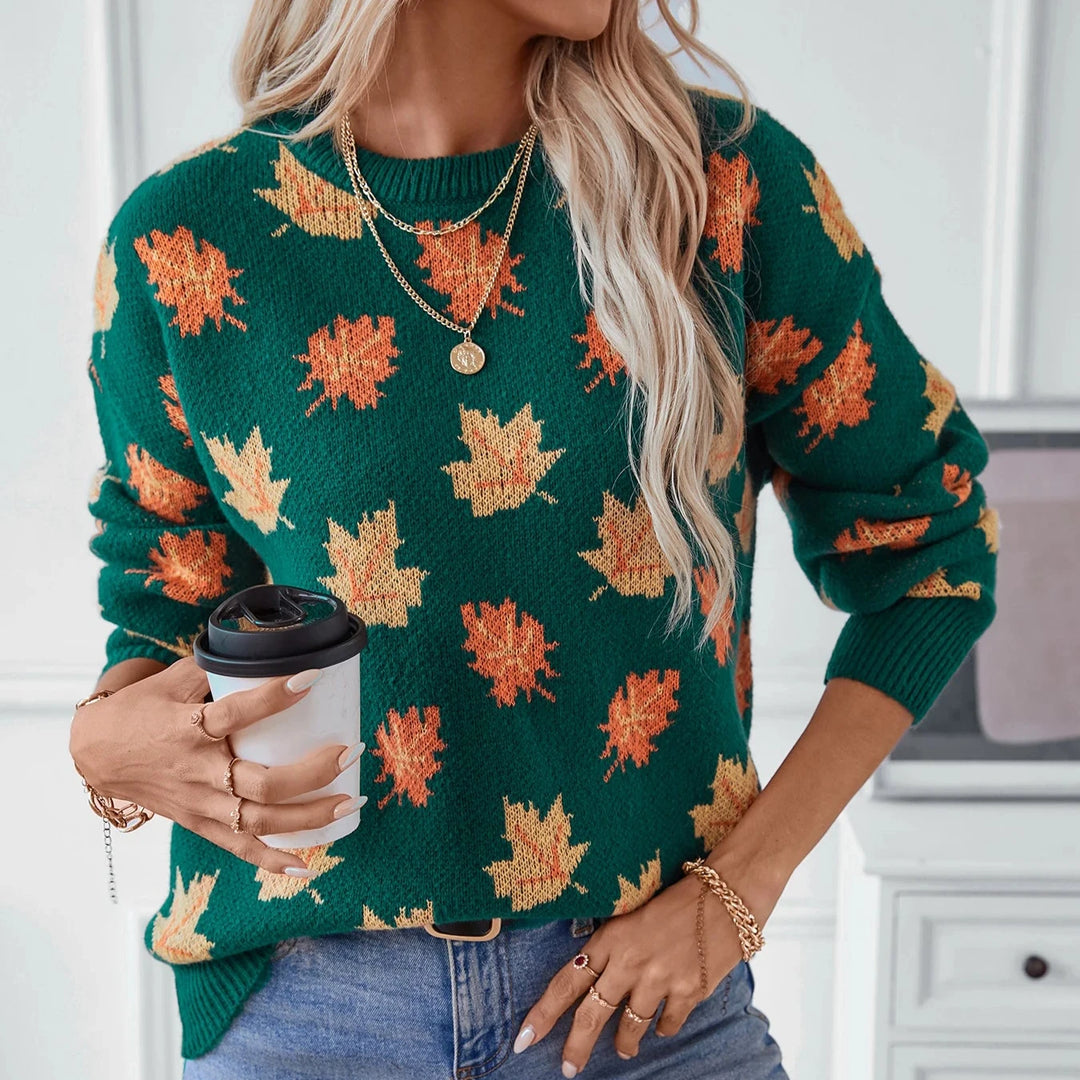 Lucy Maple Leaf Knit Sweater