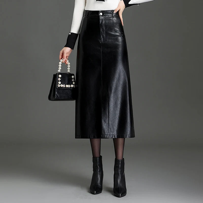 Oriana Leather Skirt