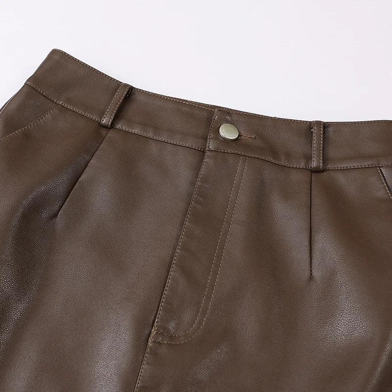 Oriana Leather Skirt