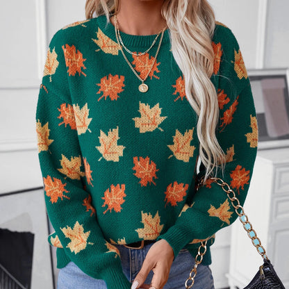 Lucy Maple Leaf Knit Sweater