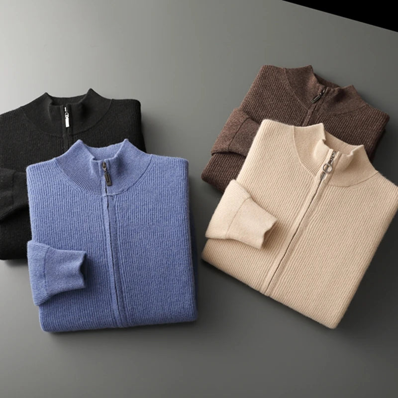 Monarch Cashmere Merino Wool Zip-Up