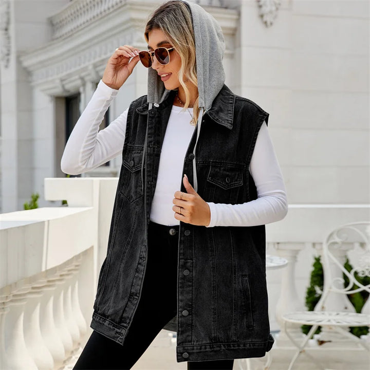 Sierra Hooded Denim Vest