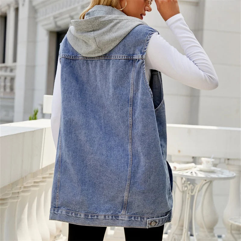 Sierra Hooded Denim Vest